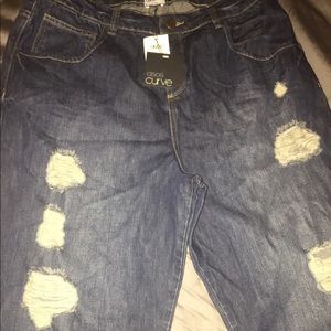 ASOA CURVE DISTRESSED JEANS